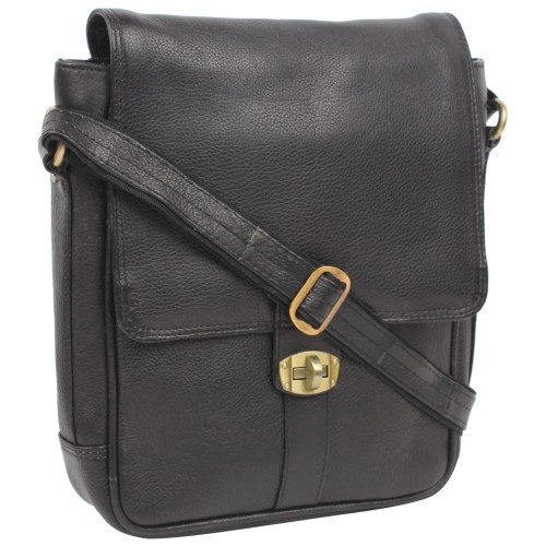 Genuine Leather Sling Bag NDSB102-BK